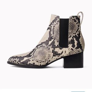Rag and bone walker boot in snakeskin black creme